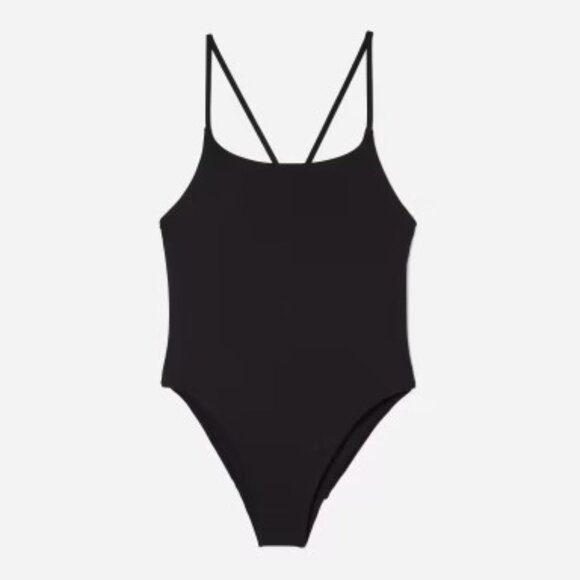 Everlane ReNew The String One-Piece Swimsuit XXL Strappy Square Neck Black NWOT - Picture 4 of 4